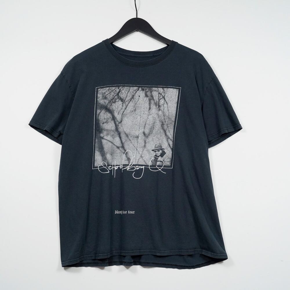 Schoolboy Q Blank Face Tour T-Shirt Rap Hip Hop Graphic Tee Size XL Distressed